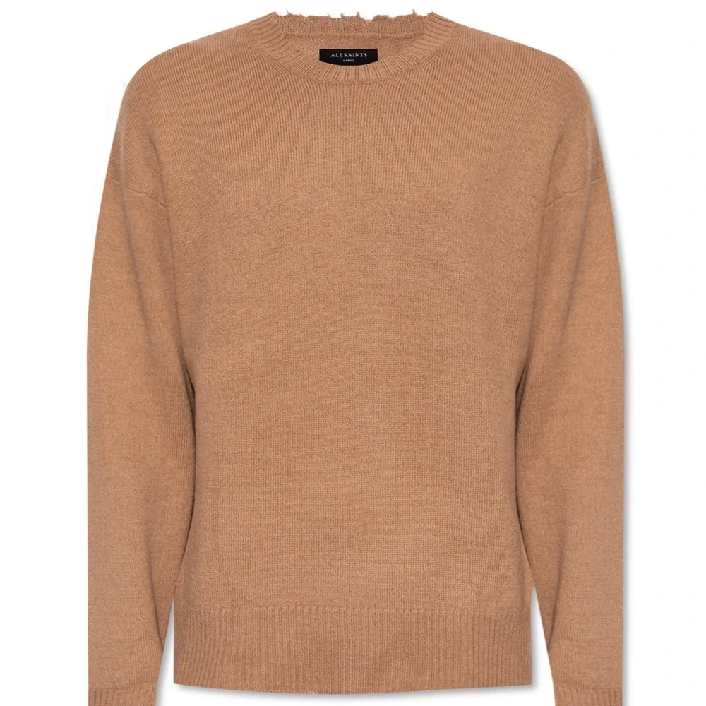 ALL SAINTS Men’s Luxor Wool Distressed Sweater Pullover Top